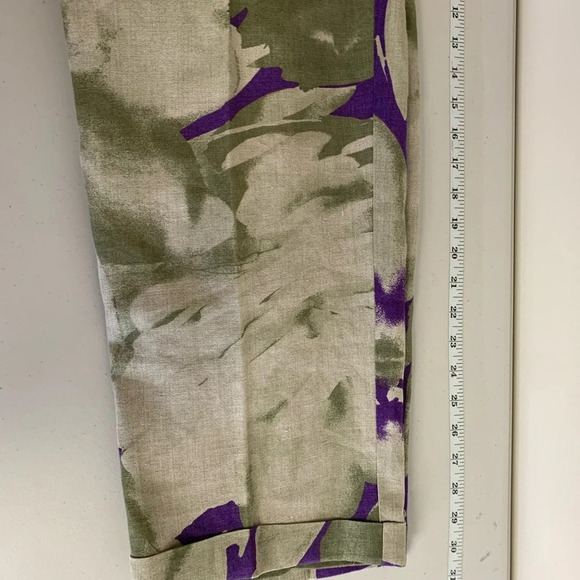 Vintage Dino Valiano Linen Viscose Blend Patterned High Rise Pants Size 40 - Picture 11 of 11
